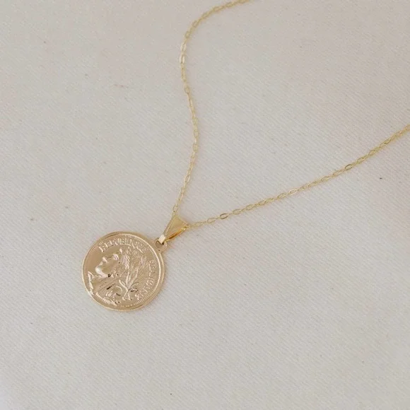 French Coin Necklace | 18k Gold Filled - Picture 6 of 10